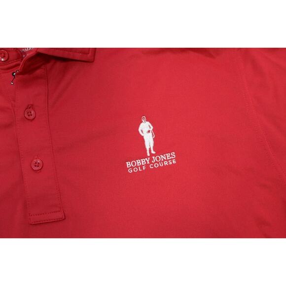 Bobby Jones Golf Polo Wicking Stretch Performance Dry Fitting Red Size Large - Picture 6 of 8